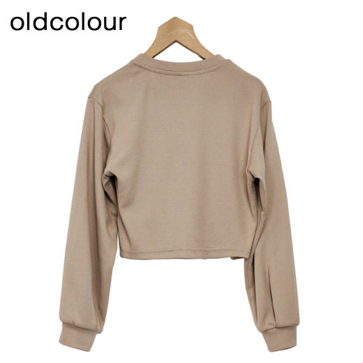 oldcolour圆领长袖T恤春季新款休闲设计感短款卫衣女P11023401 商品图1