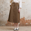 famecoco范可儿植物刺绣半身裙女松紧腰纯棉a字裙子FAC1HA011 商品缩略图0