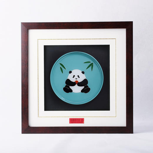 子佩集纯手工制作熊猫系列银花丝珐琅掐丝挂画(含框 手工定制预售 20天出货)大师工坊原创设计2403 商品图0