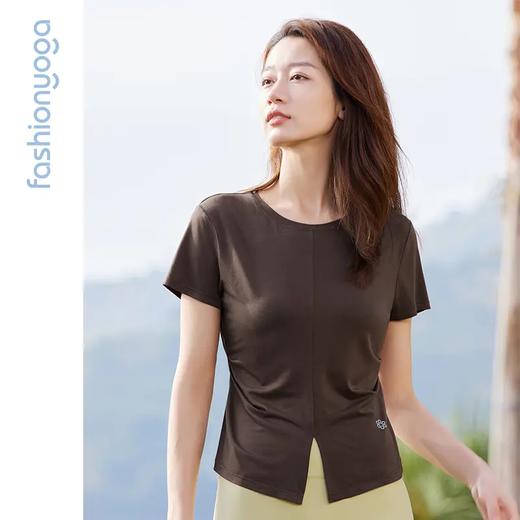 凡圣瑜伽前开叉收腰短袖 F14305 商品图4