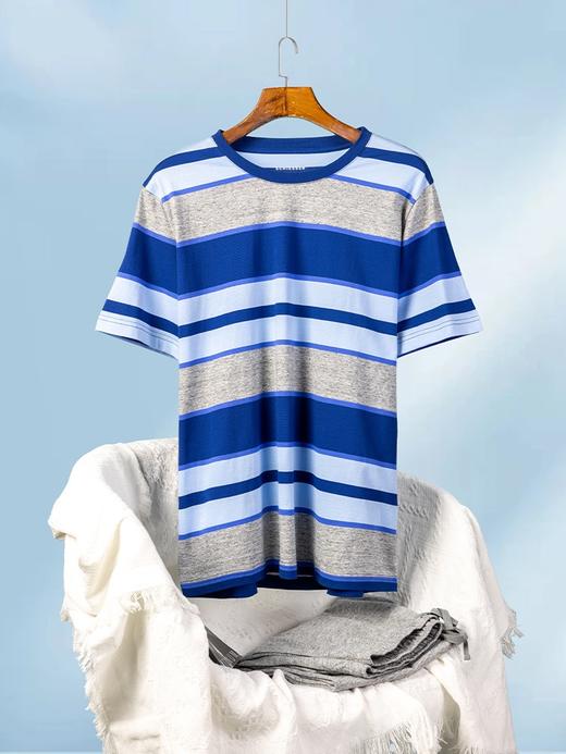 【全棉条纹】SCHIESSER 德国舒雅男士纯棉睡衣春夏新款全棉短袖长裤宽松可外穿家居服套装39/22789H 商品图4