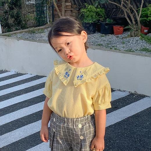 女童衬衫夏季短袖娃娃衣宝宝韩版上衣小童格子衫薄款儿童娃娃衫夏 商品图3