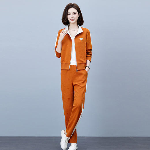 QYM-96299春季上新气质简约大方拼色两件套裤时尚干练潮流运动休闲 商品图0