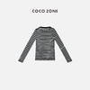 COCO ZONE2024条纹长袖T恤女士经典圆领宽松打底衫CC1A0546 商品缩略图1