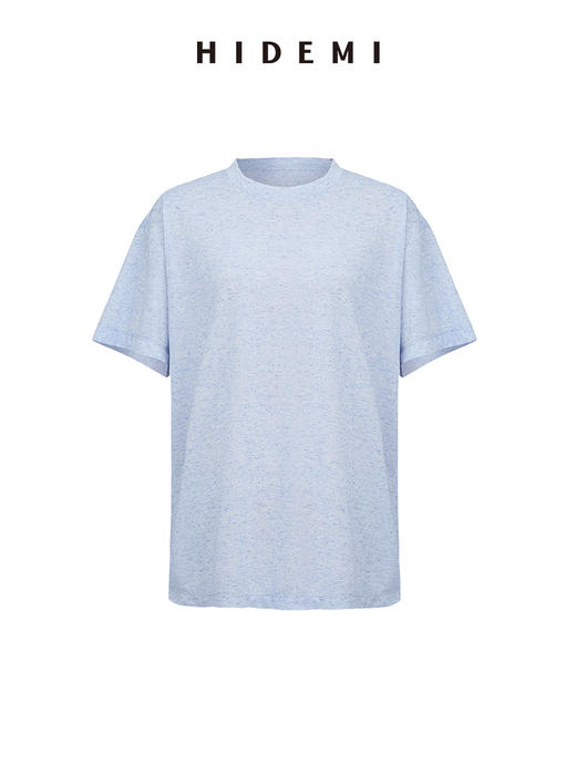 HIDEMI自然水洗亚麻轻薄宽松廓形T恤休闲四件套短袖长袖半裙长裤阿贝贝套装 商品图11