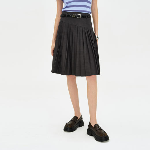 SELFWHO 小个子百褶裙2024新款夏季低腰a字垂感气质百搭半身裙子 商品图3