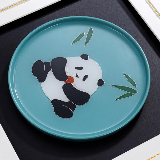 子佩集纯手工制作熊猫系列银花丝珐琅掐丝挂画(含框 手工定制预售 20天出货)大师工坊原创设计2403 商品图2
