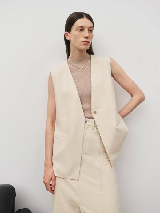 时髦率性V领分割设计感马甲FO5106243 商品图0