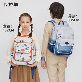 卡拉羊儿童双肩包简约百搭旅游背包男女小学游学包绿野仙踪CX2831+CX5485（TX）