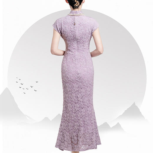 新中式年轻款气质少女，小清新鱼尾改良小个子旗袍连衣裙KK1027 商品图3