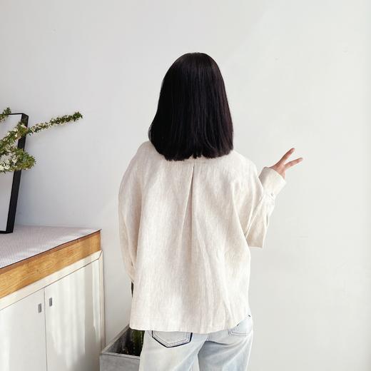 极简高端亚麻外套夹克女宽松长袖慵懒 商品图3