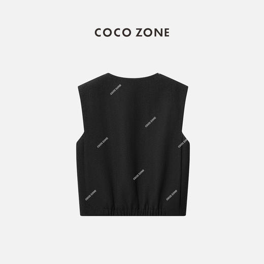 COCO ZONE2024高级感圆领排扣马甲破缝拼接含里布马夹24C10173 商品图1