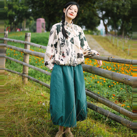 绽放107朵/【青山係·灯笼裙】高精密酵素亚麻棉文艺花苞裙半身裙 商品图3