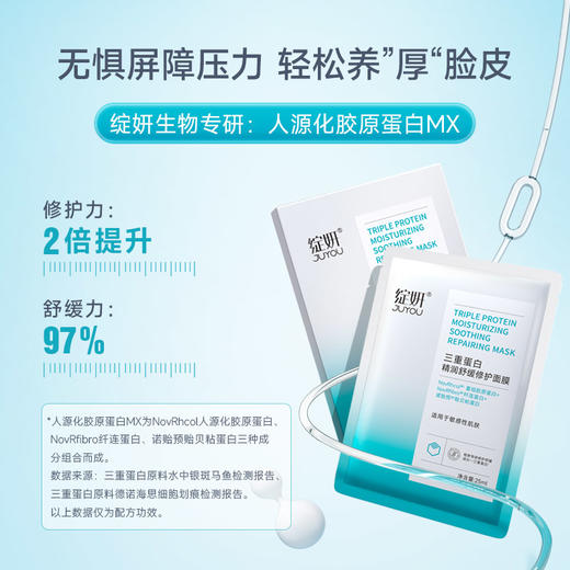 绽妍 三重蛋白面膜5片 补水保湿修护屏障 胶原舒缓干痒敏感肌修红护肤 心选到家 商品图1