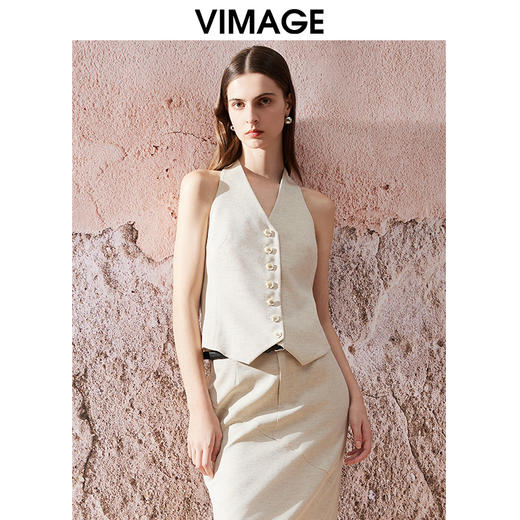 VIMAGE纬漫纪夏季新款时尚百搭修身显瘦马甲V2103728 商品图2