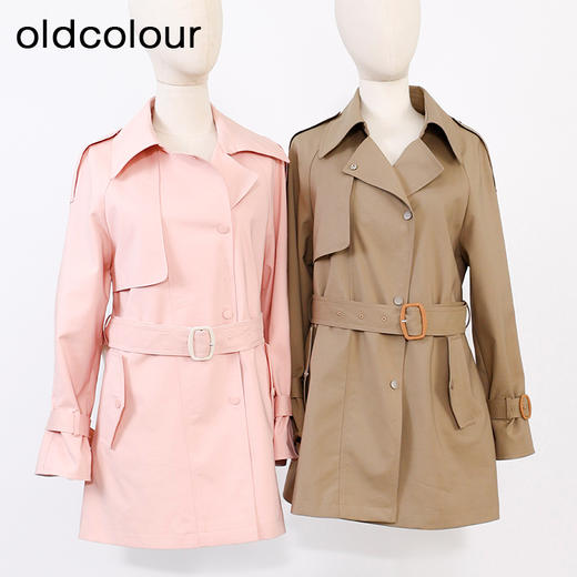 oldcolour2023春季新款百搭气质简约宽松通勤风衣外套女P12047293 商品图3