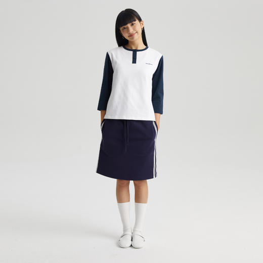 WassupHouse 女款半开襟七分袖T恤 商品图0