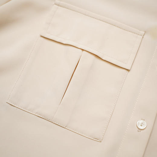 oldcolour纯色宽松衬衫春季新款气质翻领休闲简约上衣女P11013411 商品图4