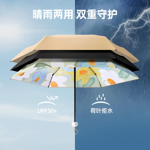 【AVRNA圆柄晴雨金伞 梦幻多彩 花色世界】 钛金隔热降温 UPF50+ 轻小便携 晴雨两用 高清环保工艺图染 图案清晰 色彩艳丽 商品图6