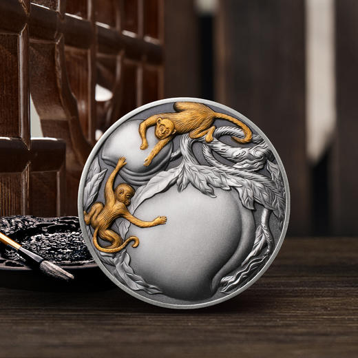 文房四宝 笔墨纸砚铜古银纪念章 满分评级带证书 商品图7