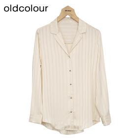 oldcolour条纹衬衫春季新款法式高级宽松长袖上衣女HP15013520