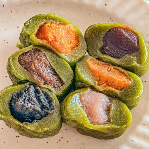 糕如故门店直供青团，春季限定！肉丝蛋黄、粒粒山楂、红豆、芋泥奶昔！四种口味，2粒/盒，一组四盒，口味各一 商品图3