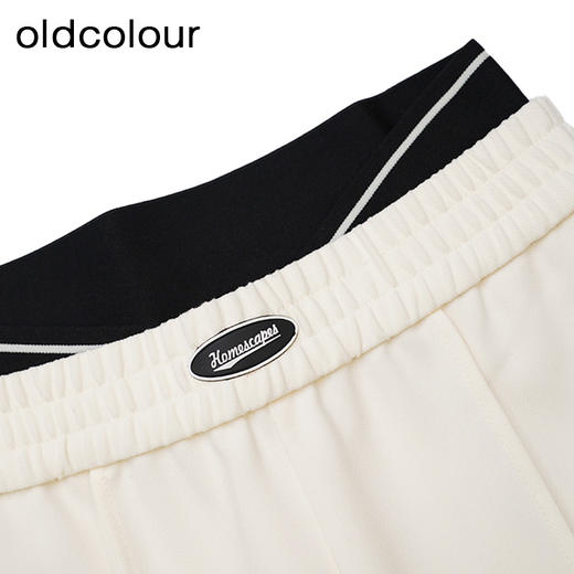 oldcolour纯色休闲裤春季新款高腰松紧阔腿运动长裤女P12073248 商品图4