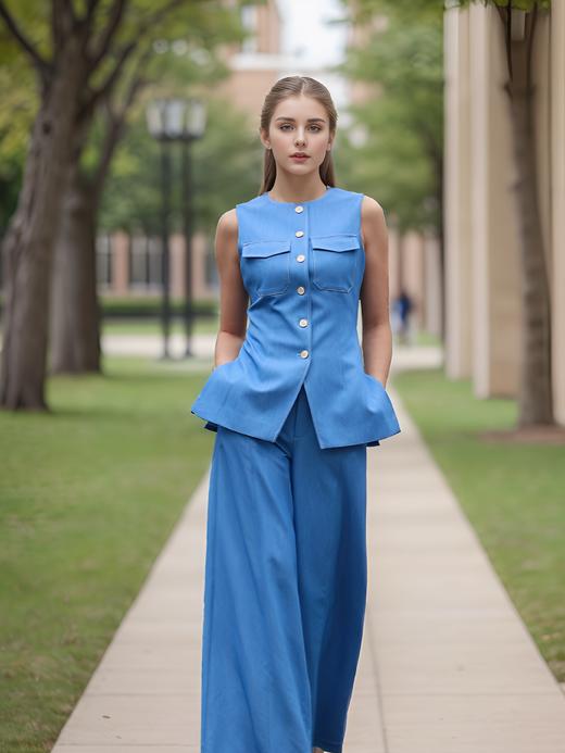 圆领信封包马甲 商品图0