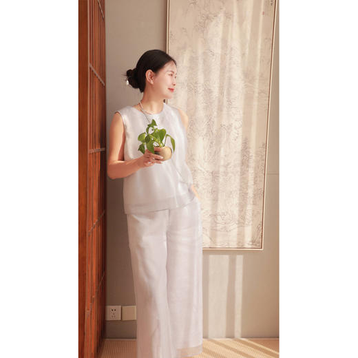 【线上专属】飘沙阔腿裤（20709381-素采） 商品图0