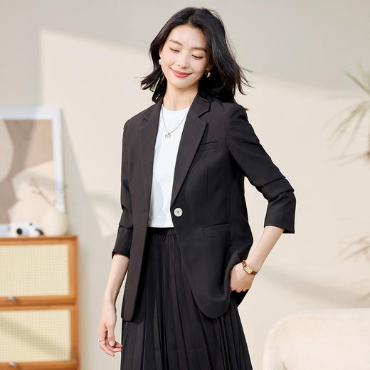 【优雅气质】罗蒙女士西服长袖百搭休闲大众日常商务西服外套女 商品图6