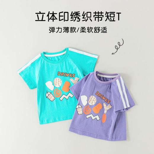 儿童套装夏季薄款男童短袖t恤宝宝韩版两件套夏装五分裤女童裤子a 商品图1