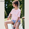 欧芮儿OLrain法式粉色短袖T恤女夏季2022新款宽松时尚刺绣上衣 商品缩略图1
