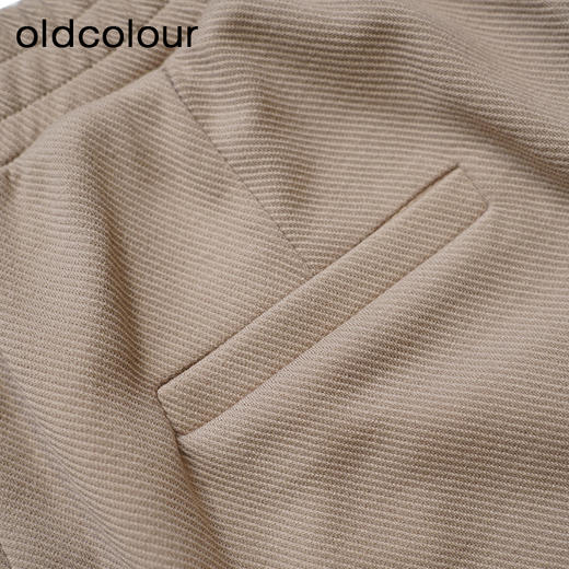 oldcolour简约休闲裤春季新款松紧高腰阔腿直筒长裤女P11073409 商品图4