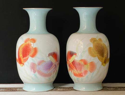 珐琅彩瓷瓶《富贵荣华》《鸿福盈门》 商品图0