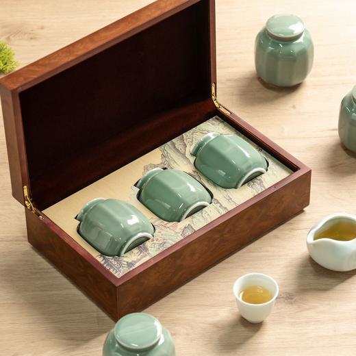 花梨木【木盒.3小瓷毛尖（三两装左右）】65元1套.整箱12套 商品图5