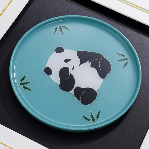 子佩集纯手工制作熊猫系列银花丝珐琅掐丝挂画(含框 手工定制预售 20天出货)大师工坊原创设计2403 商品图3
