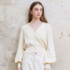 famecoco范可儿复古短款针织开衫女灯笼袖修身毛衣FAC1DE012 商品缩略图0