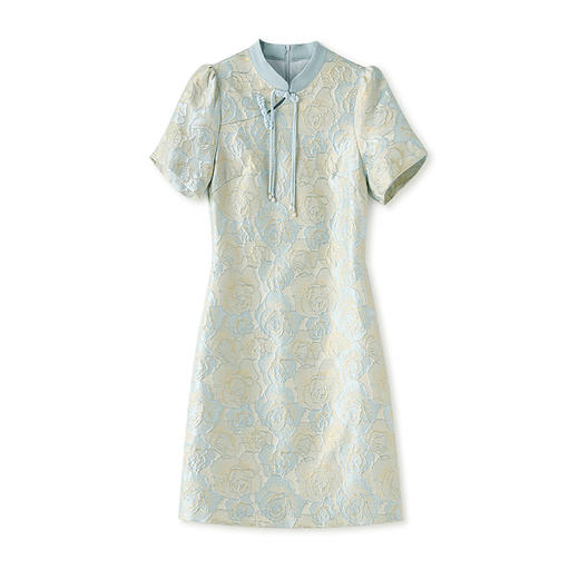 新中式复古韵味烫金浮雕提花旗袍连衣裙WLZD2405403 商品图4