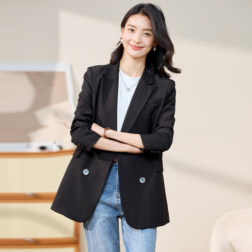【时尚潮流】罗蒙女士西服后摆开叉简约休闲大众日常西服外套女 商品图3