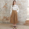 Famecoco范可儿松紧腰a字伞裙女士纯棉长款半身裙FAC1HA031 商品缩略图2