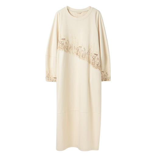 Famecoco植物拓印印花卫衣裙女圆领长袖宽松连衣长裙FAC1FA012 商品图7