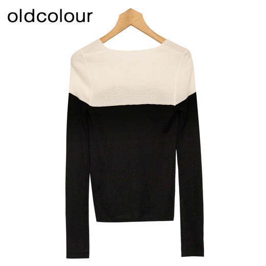 oldcolour修身针织衫春季新款V领复古高级内搭打底衫女P11052183 商品图1