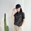 女士黑色装饰缝线T恤 商品缩略图1