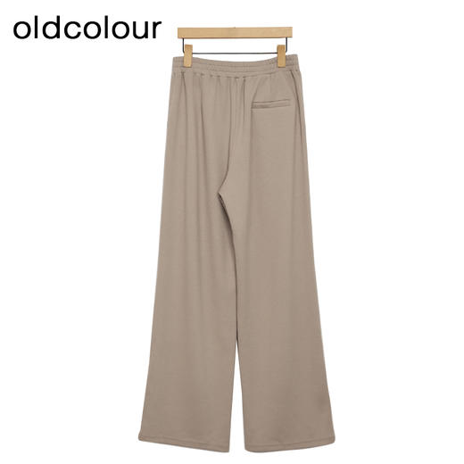 oldcolour简约休闲裤春季新款松紧高腰阔腿直筒长裤女P11073409 商品图1