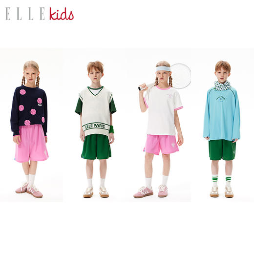 ELLEkids童装 户外速干侧开叉五分裤男女童秋夏上新休闲运动短裤 商品图2