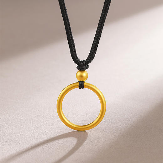 周六福黄金吊坠男女计价足金空心圆环挂坠颈饰送礼纪念礼物 商品图2