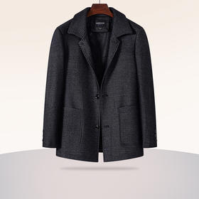 【Q】【新款DTX】大依优型大码满印翻领外套西服领商务夹克男装胖子春翻领夹克宽松外套男