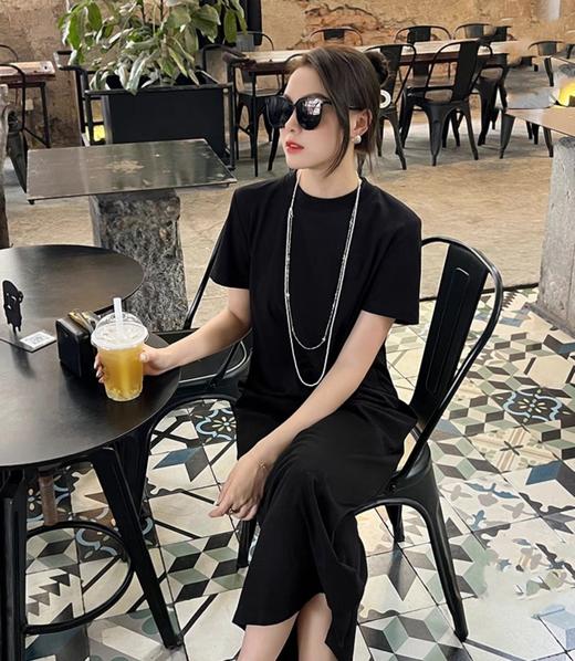 🍒【巴黎夜曲小黑裙】✅自留推荐，垂感好，💕不显跨，不显胖✅极简风，👏简约大气好搭配✅不挑身材，上身显瘦🌸 商品图0