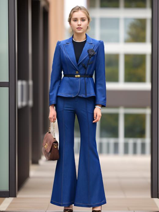 时尚收腰贴花小西服 商品图1