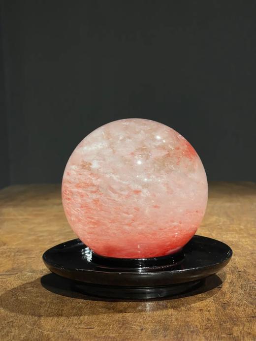 粉红人造水晶球与大漆底座，顺丰包邮 商品图4